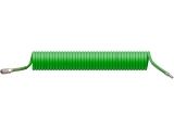 PU coiled air hose 8/12 mm, quick release coupling, ECO (length 10 m)