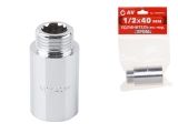 Long fitting 1/2" f.-m. x 40 mm reinforced CHROME, AV Engineering