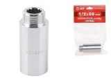 Long fitting 1/2" f.-m. x 50 mm reinforced CHROME, AV Engineering