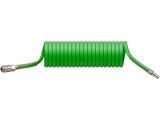 PU coiled air hose 8/12 mm, quick release coupling, ECO (length 5 m)