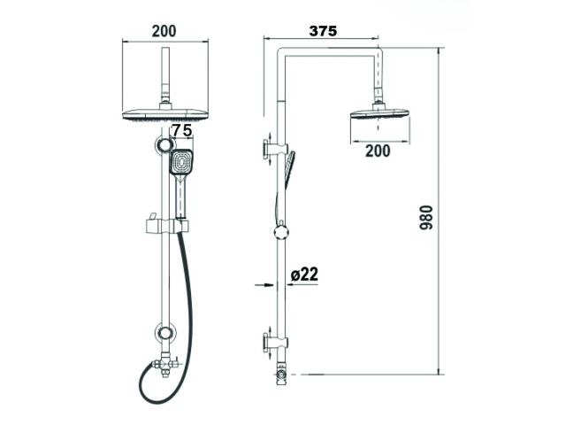 Image 5 Shower stand, black, AV Engineering