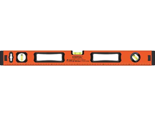 Image 1 Spirit level 600mm 3 vials: 90° 180° 45° with magnets STARTUL STANDART
