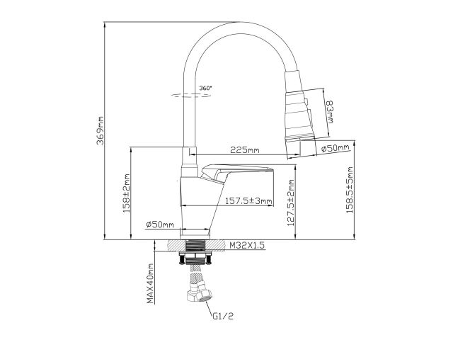 Image 2 Kitchen faucet brass D35, series POS AV Engineering