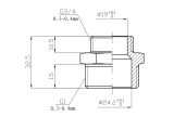 Watch image 2 Male adaptor 1" m. х 3/4" m. CHROME, AV Engineering