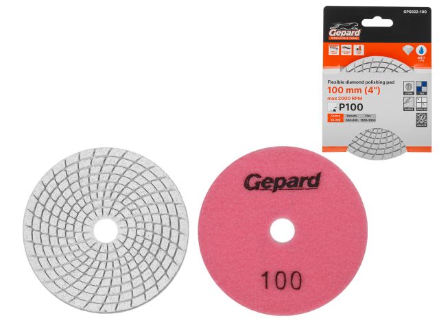 Image 1 Flexible diamond polishing pad 100mm P100 wet GEPARD