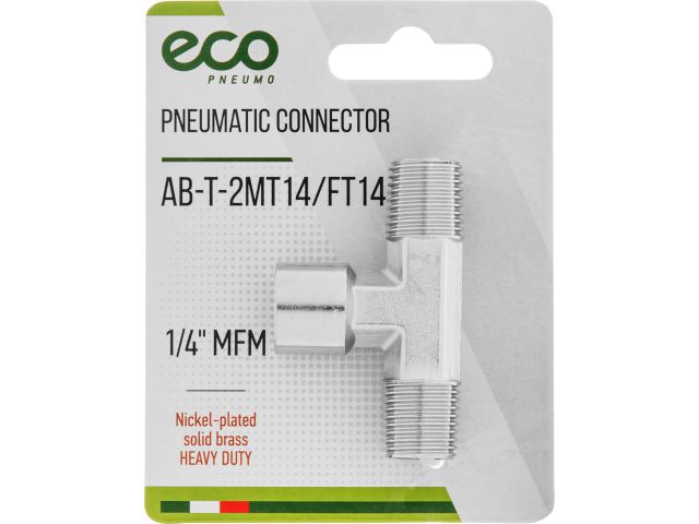 Image 1 Air hose fitting T-shape male thread 1/4"(2), female thread 1/4" (brass)