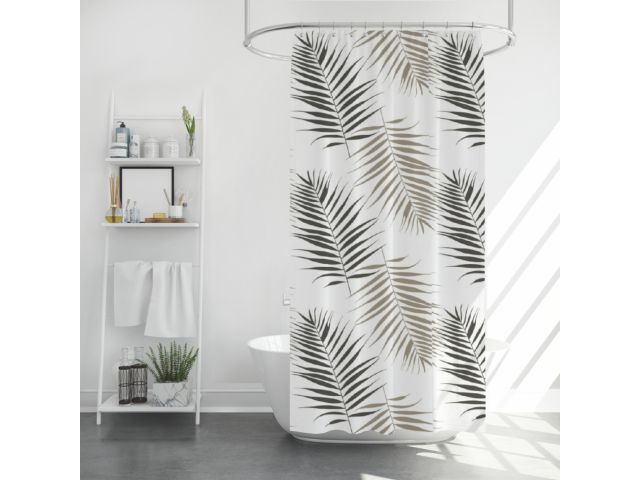 Shower curtain (12 rings included), 180x180 cm, Harmony, oasis, PERFECTO LINEA