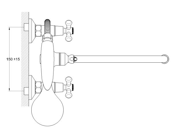 Image 3 Two handle bath faucet zinc (type I), series 430 ECONOCE