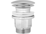 Washbasin outlet click/clack, large cover with overflow, chrome, 1 1/4”, AV Engineering