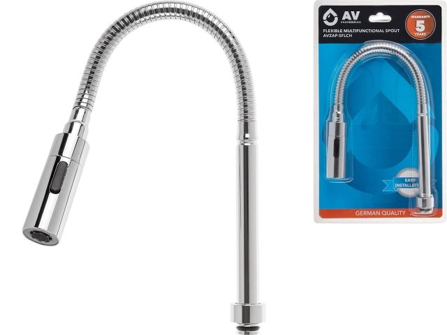 Flexible multifunctional spout, chrom, AV Engineering