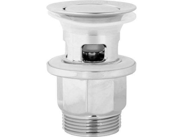 Washbasin outlet click/clack, small cover with overflow, chrome, 1 1/4”, AV Engineering