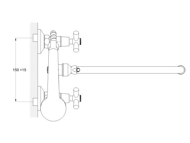 Image 4 Two handle bath faucet zinc (type I), series 410 ECONOCE