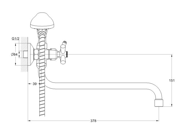 Image 3 Two handle bath faucet zinc (type I), series 410 ECONOCE
