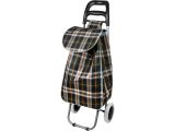 Shopping trolley bag on wheels 30 kg, green, checkered, PERFECTO LINEA