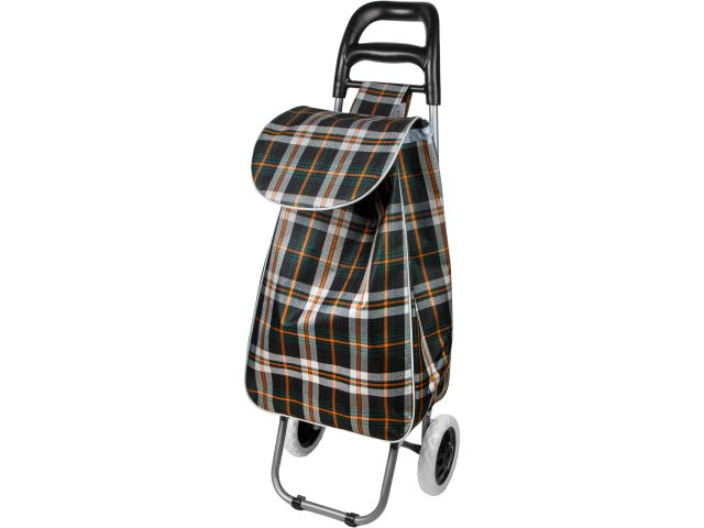 Image 1 Shopping trolley bag on wheels 30 kg, green, checkered, PERFECTO LINEA