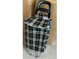 Shopping trolley bag on wheels 30 kg, green, checkered, PERFECTO LINEA