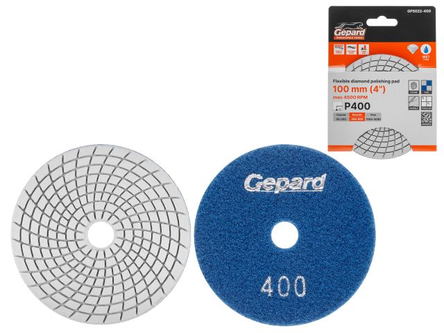 Image 1 Flexible diamond polishing pad 100mm P400 wet GEPARD