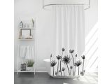 Shower curtain (12 rings included), 180x180 cm, Harmony, flower shadows, PERFECTO LINEA