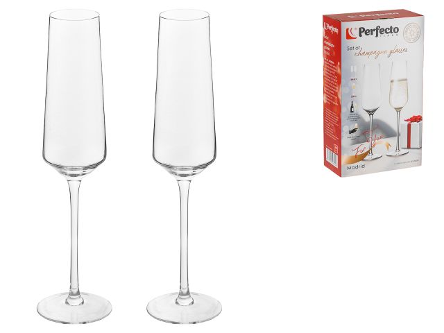 Set of champagne glasses, 2 pcs., 205 ml, Madrid series, PERFECTO LINEA