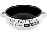 Ceramic soup bowl, 140 mm, round, Gaspacho series, black and white, PERFECTO LINEA