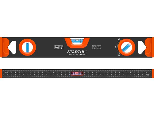 Image 1 Spirit level 400mm 3 vials: 90° 180° 45° STARTUL MASTER