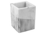 Toothbrush cup ELEMENT MARBLE, white, PERFECTO LINEA