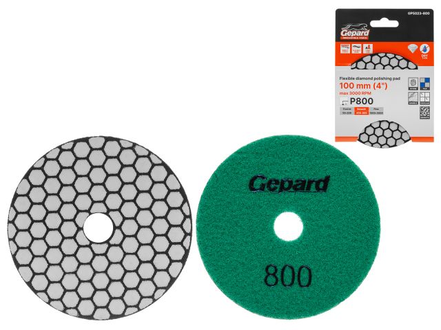 Image 1 Flexible diamond polishing pad 100mm P800 dry GEPARD
