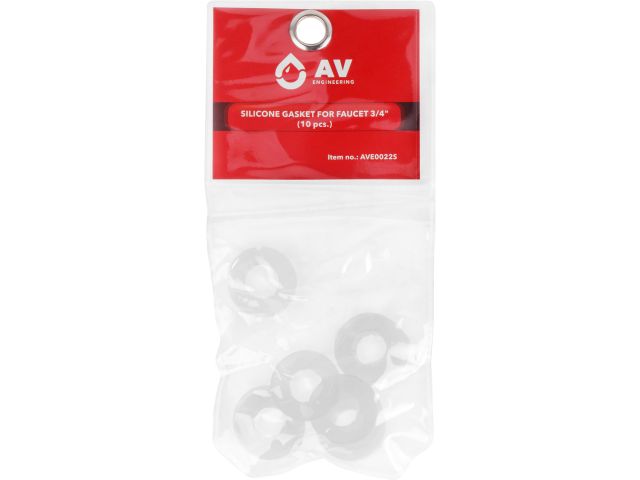 Silicone gasket for faucet 3/4’, (10 pcs. in pack.), AV Engineering