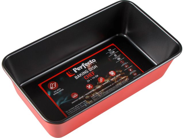 Baking dish, rectangular, 24x14 cm, non-stick coating, CHEF, PERFECTO LINEA