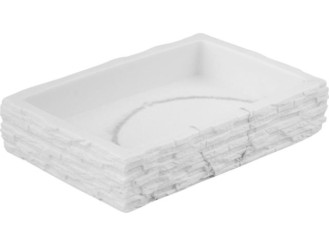 Soap dish, STONEWAVE, white, PERFECTO LINEA