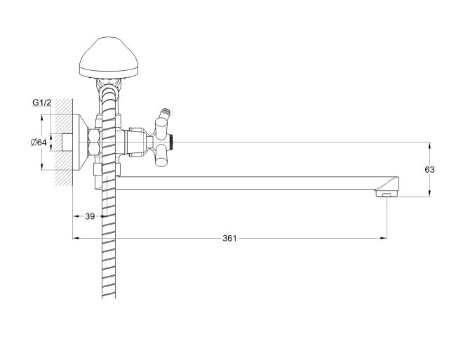 Image 3 Two handle bath faucet zinc (type I), series 410 ECONOCE