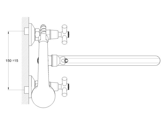 Image 4 Two handle bath faucet zinc (type I), series 410 ECONOCE
