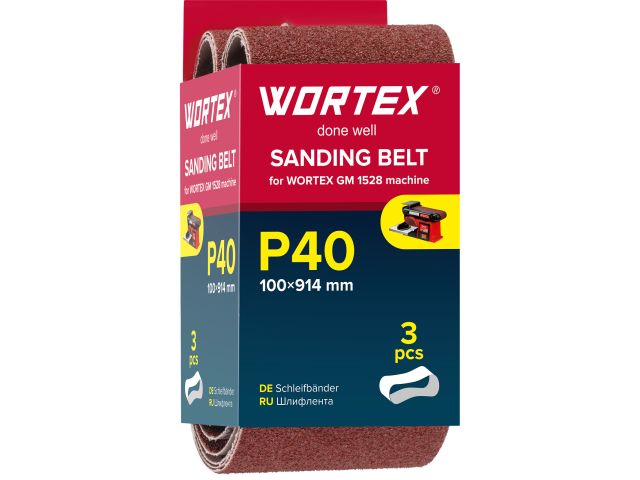 Sanding belt WORTEX 100x914 mm P40 endless, for GM 1528