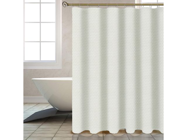 Shower curtain (12 rings included), 180x180 cm, Harmony, pearl white, PERFECTO LINEA