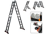 Multipurpose ladder 4x5 steps, 283/580cm, 15,5 kg BLACK LINE STARTUL