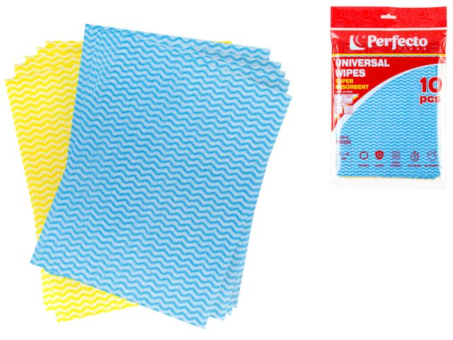 Universal wipes, 10 pcs, 37x50 cm, viscose, SUPER ABSORBENT, PERFECTO LINEA