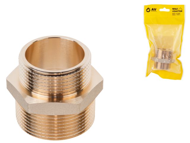 Male adaptor 1 1/2" m. х 1 1/4" m., AV Engineering