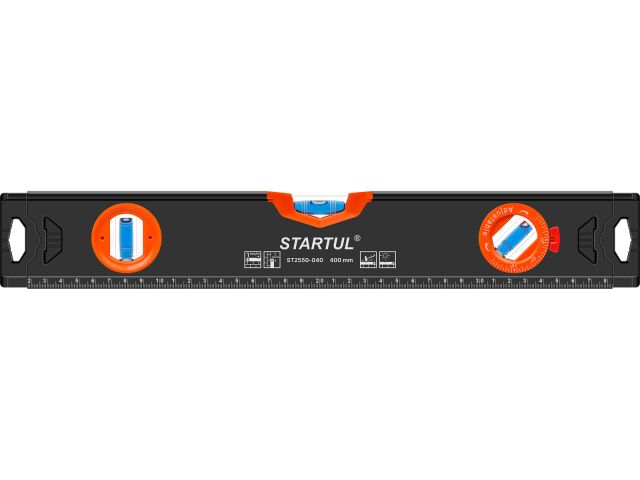 Image 1 Spirit level 400mm 3 vials: 90° 180° 45° STARTUL PROFI