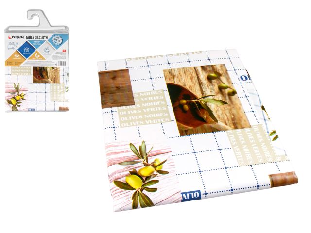 Table oilcloth, PVC-coated non-woven base, &quot;DECO&quot; collection, 140х110 cm, PERFECTO LINEA