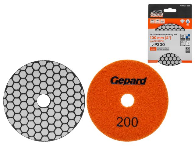 Image 1 Flexible diamond polishing pad 100mm P200 dry GEPARD