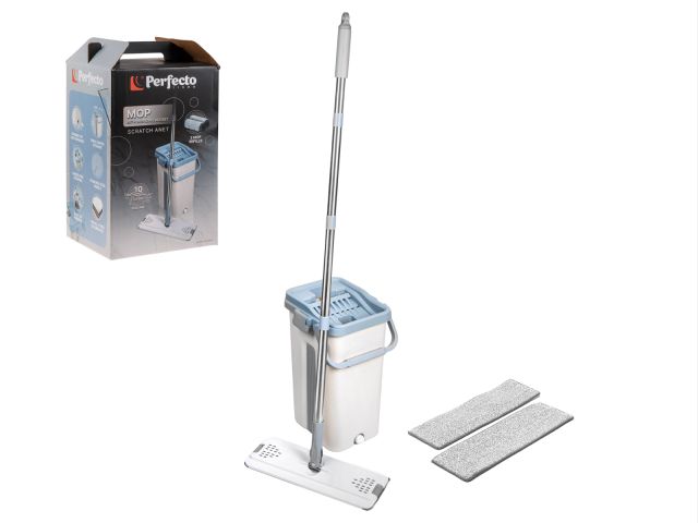 Mop with wringing bucket, Scratch Anet, beige, PERFECTO LINEA