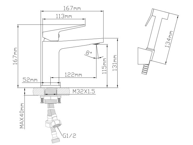 Image 2 Bidet faucet brass D35, series NEO AV Engineering