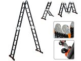 Multipurpose ladder 4x6 steps, 332/690cm, 17,0 kg BLACK LINE STARTUL