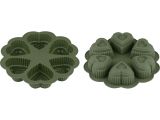 Baking mold, silicone, round for 6 hearts, 25 x 4.5 cm, NATURAL GREEN, PERFECTO LINEA
