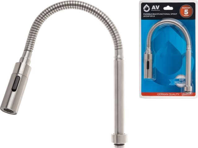 Flexible multifunctional spout, nickel, AV Engineering