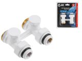 Bottom straight radiator globe valve 3/4&quot;, White, AV Engineering