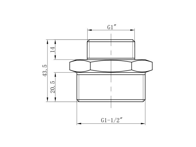 Image 2 Male adaptor 1 1/2" m. х 1" m., AV Engineering