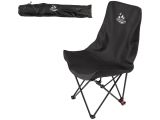 Folding chair (camping) with pocket + cover, black, ARIZONE