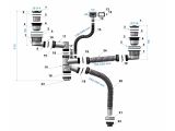 Watch image 8 Kitchen siphon with double overflow and dual 3 1/2" outlets, 1 1/2" - 32/40/50mm flexible pipe, AV Engineering