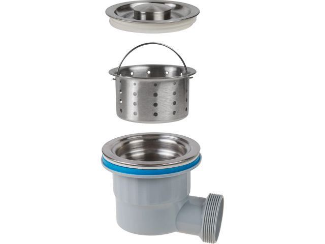 Image 3 Kitchen siphon with double overflow and dual 3 1/2" outlets, 1 1/2" - 32/40/50mm flexible pipe, AV Engineering